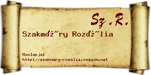 Szakmáry Rozália névjegykártya