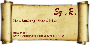 Szakmáry Rozália névjegykártya